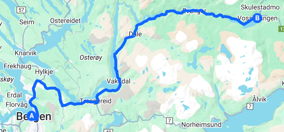 etwas über 100 km und unzählige Tunnel